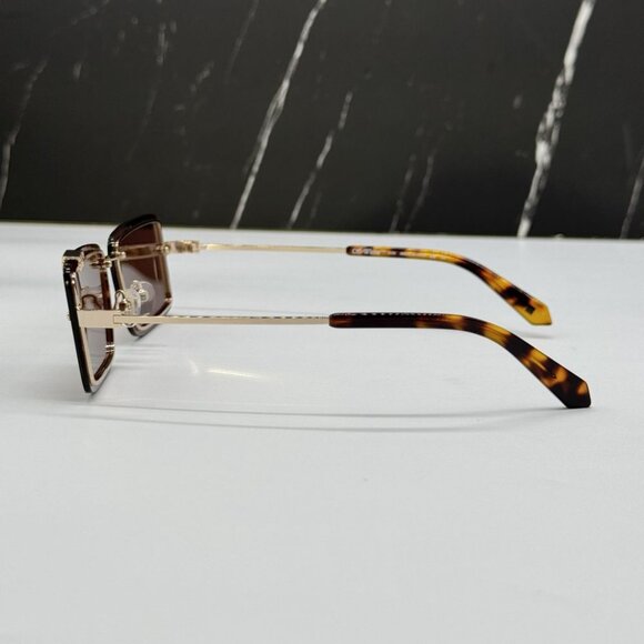 NEW OFF-WHITE OERI13N TAMPA 7664 SUNGLASSES WOMEN SQUARE HAVANA EYEWEAR main image 5